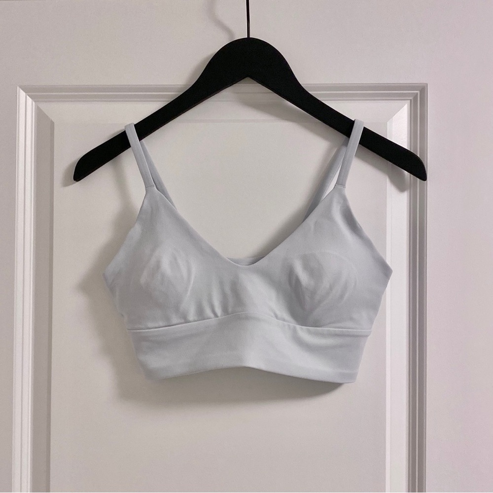 Blue Lululemon Focuser Scoop Neck Bra